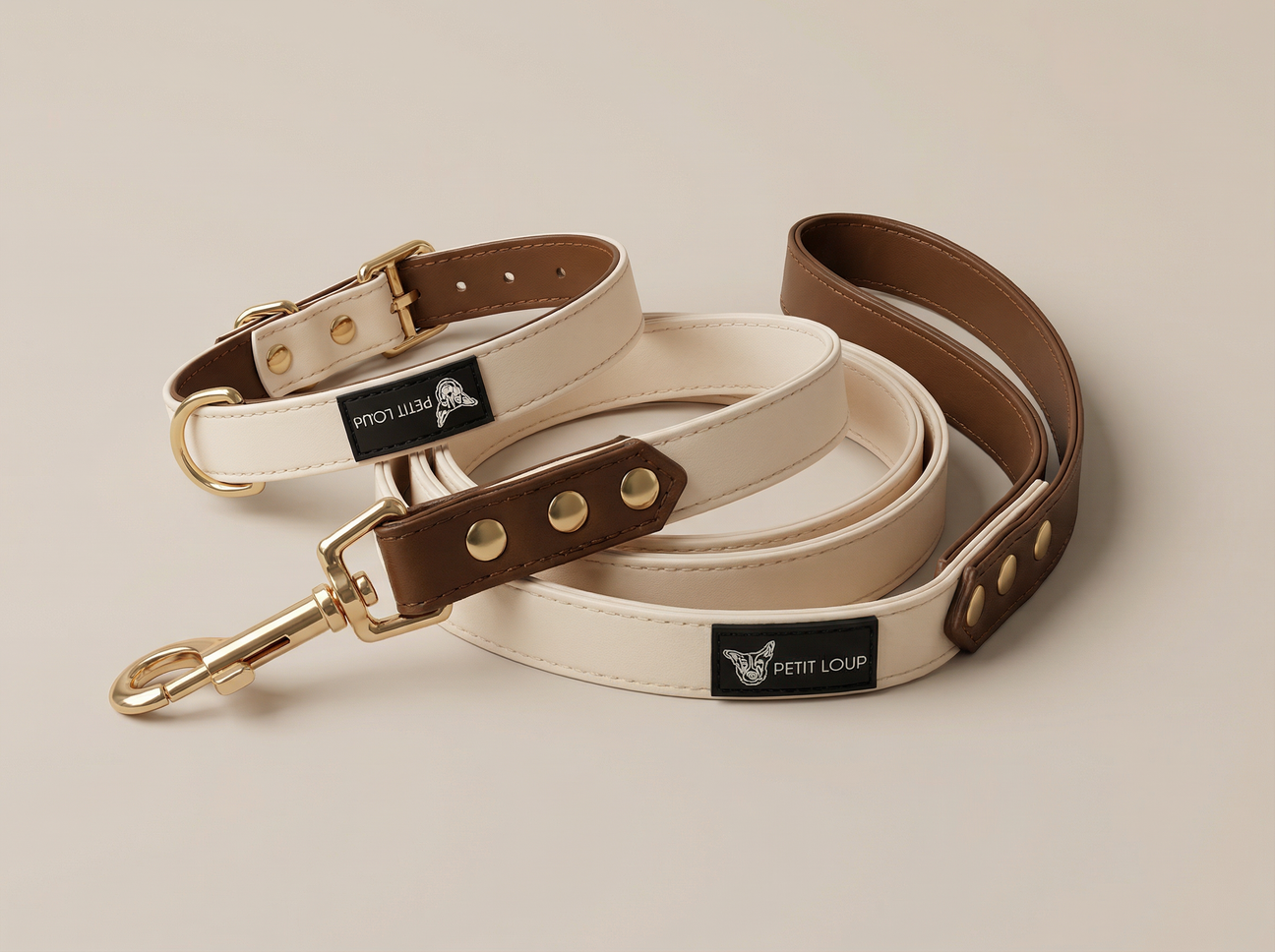Dog Set — St.Tropez (Collar + Leash, Vegan Leather)