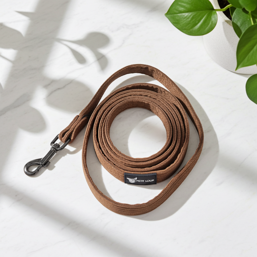 Dog Leash — Brownie (Chocolate Brown Corduroy)