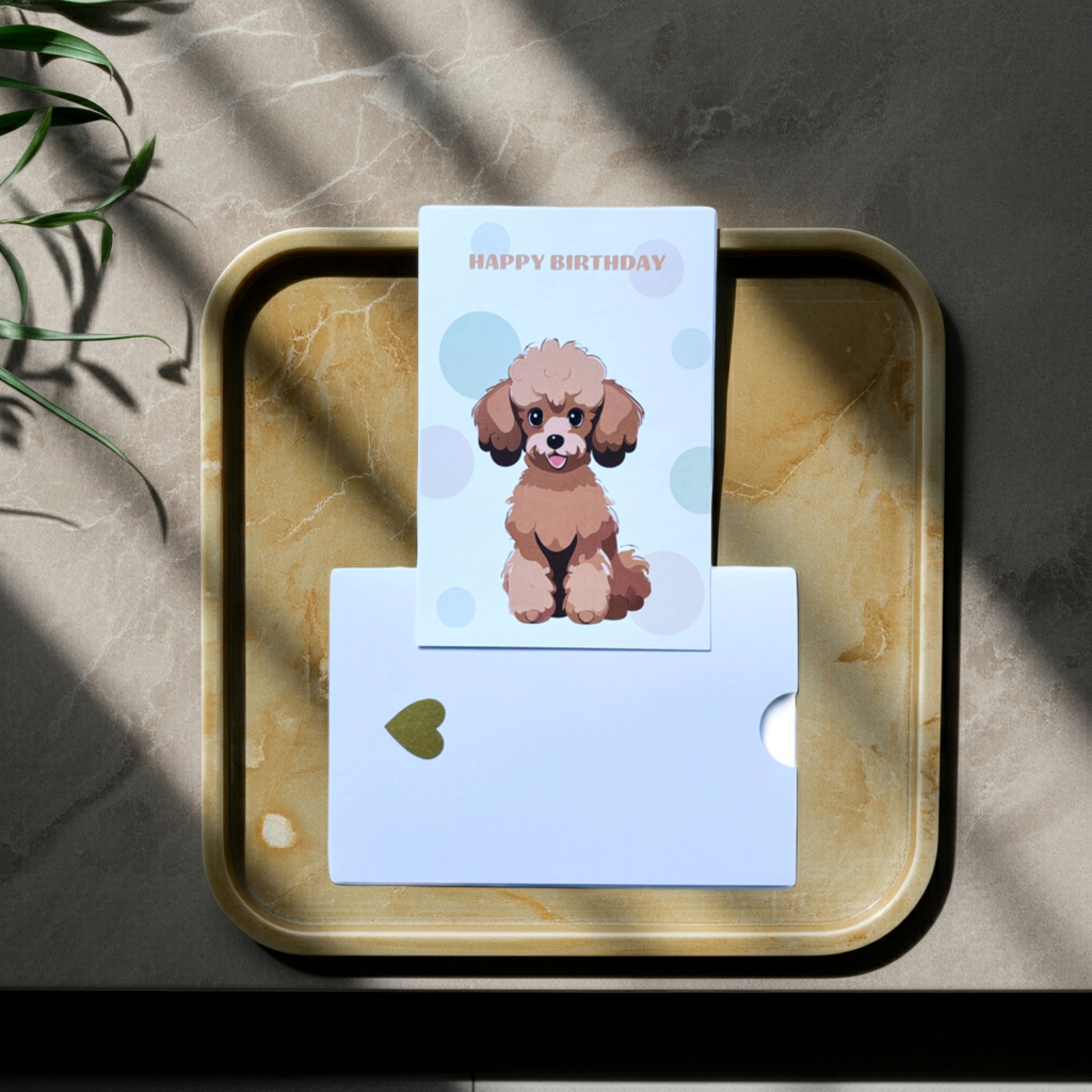 Happy Birthday Dog Greeting Card — Poodle