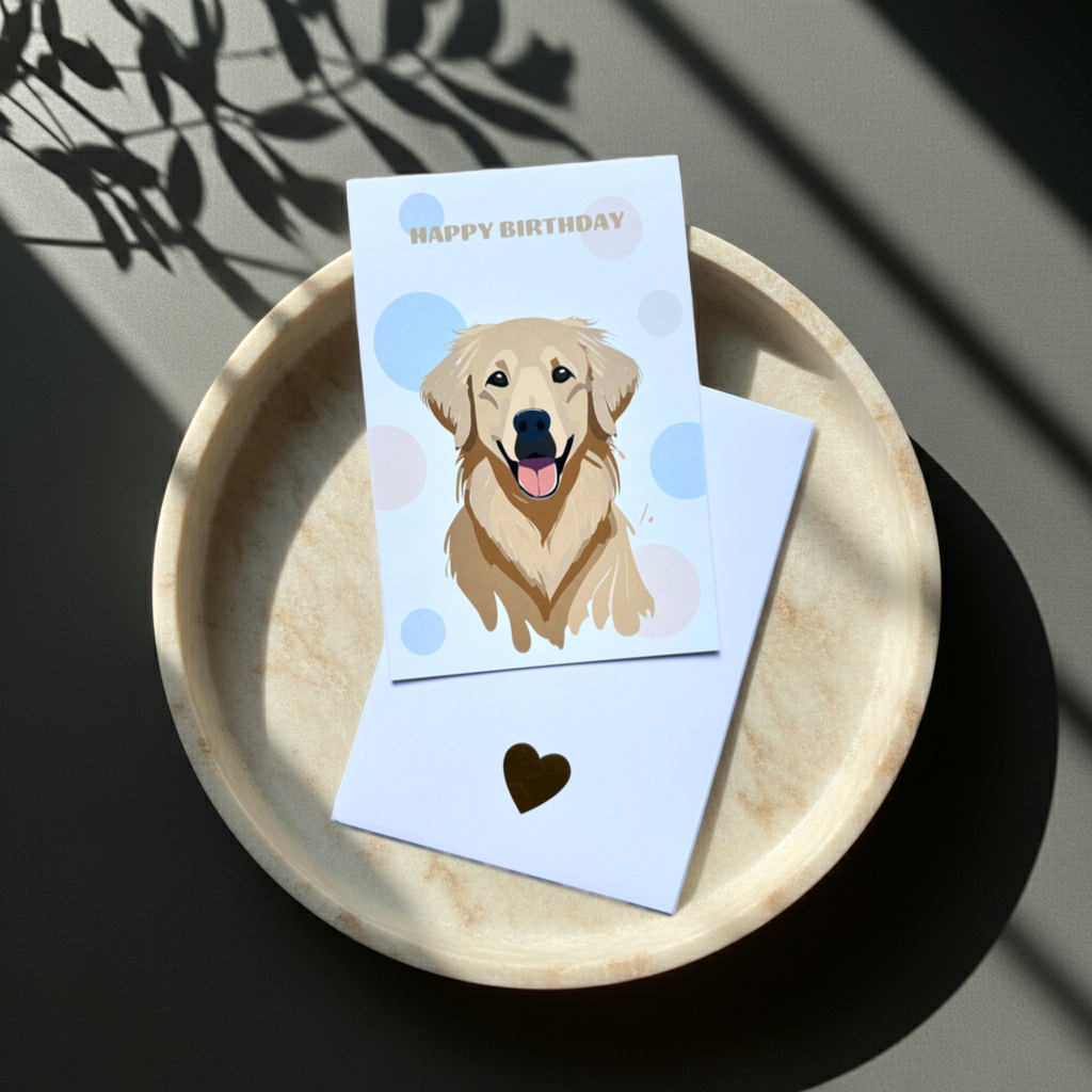 Happy Birthday Dog Greeting Card — Golden Retriever