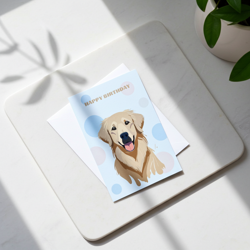 Happy Birthday Dog Greeting Card — Golden Retriever