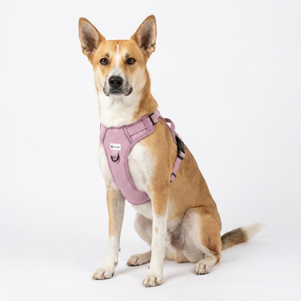 No-Pull Dog Harness — Lila (Lilac Corduroy, Size L Only)