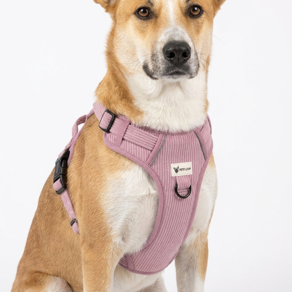 No-Pull Dog Harness — Lila (Lilac Corduroy, Size L Only)