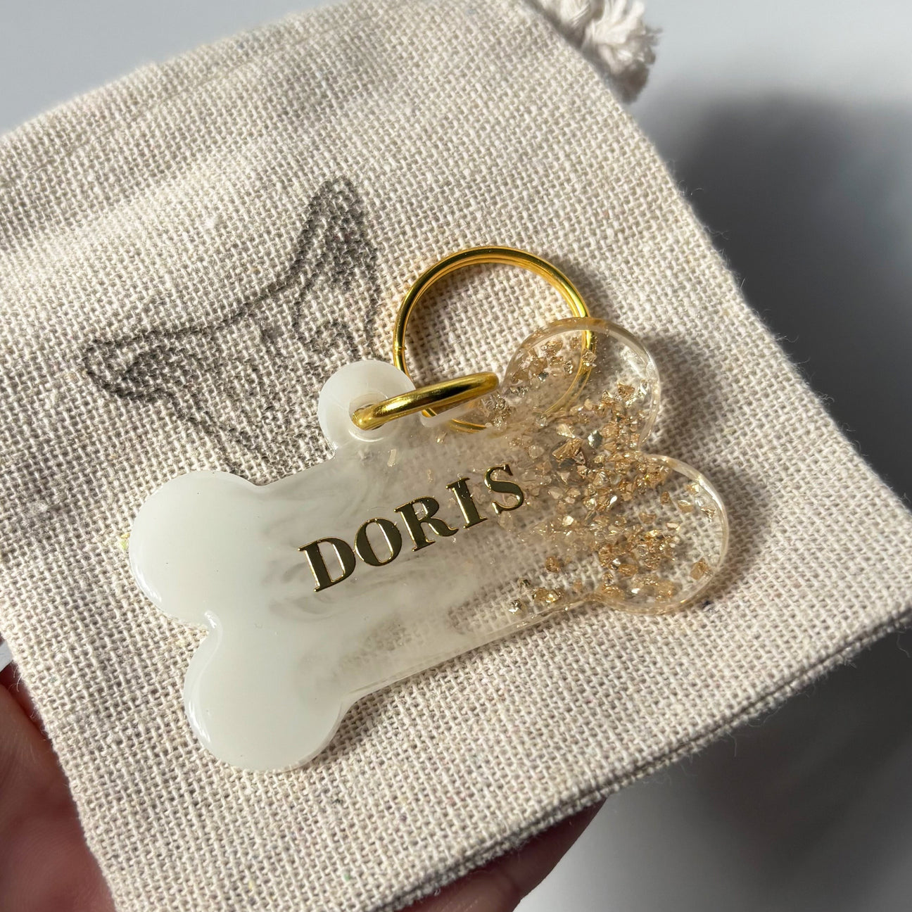 Dog ID Tag — Gold Flakes