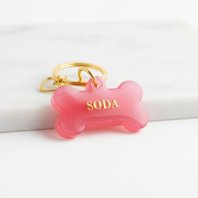 Dog ID Tag — Hot Pink