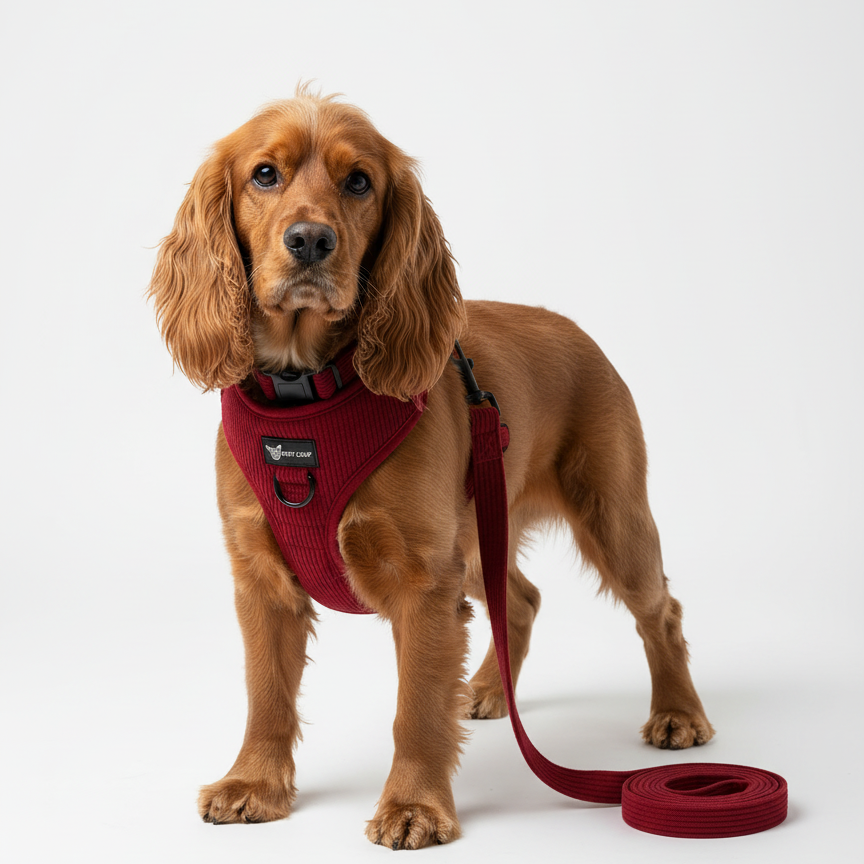 Dog Set — Bloody Mary (Collar, Leash, Harness & Poop Bag Holder)