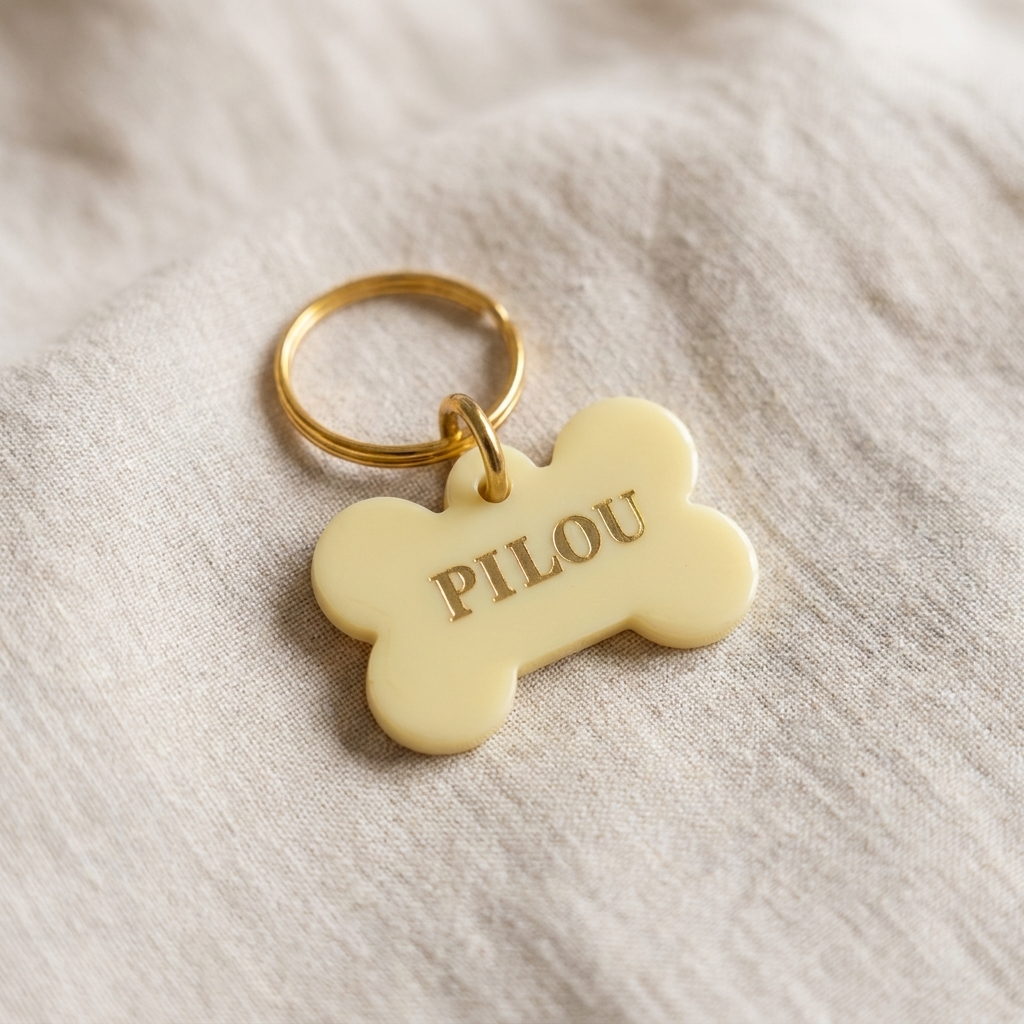 Dog ID Tag — Butter (Yellow)
