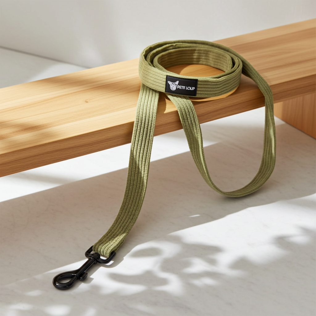 Dog Leash — Pistachio (Corduroy)