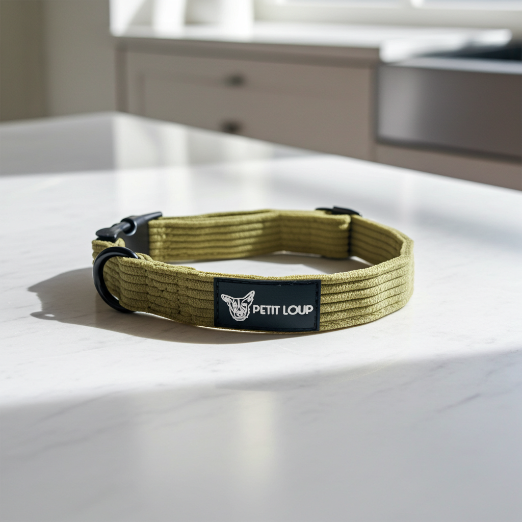 Dog Collar — Pistachio (Corduroy)