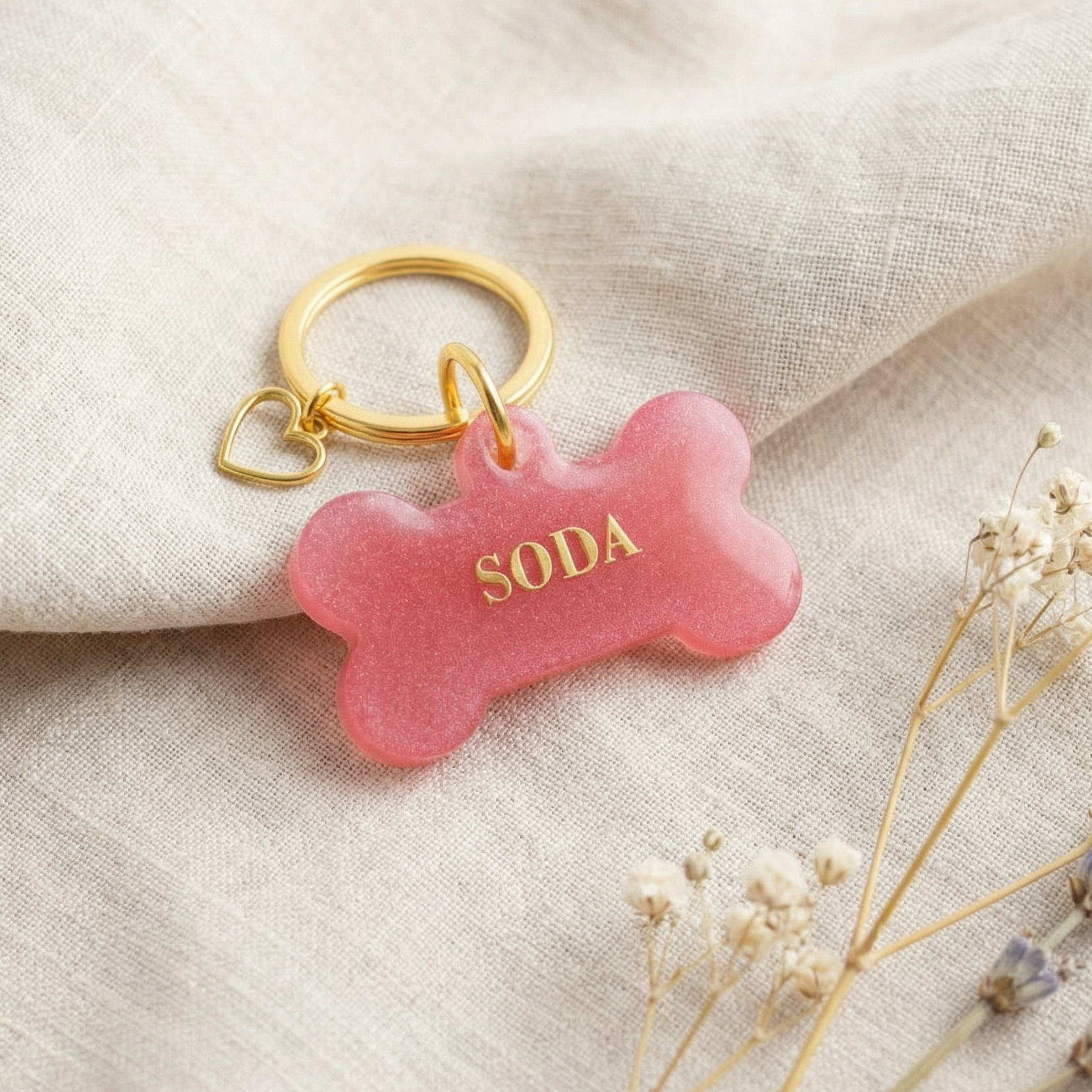 Dog ID Tag — Hot Pink
