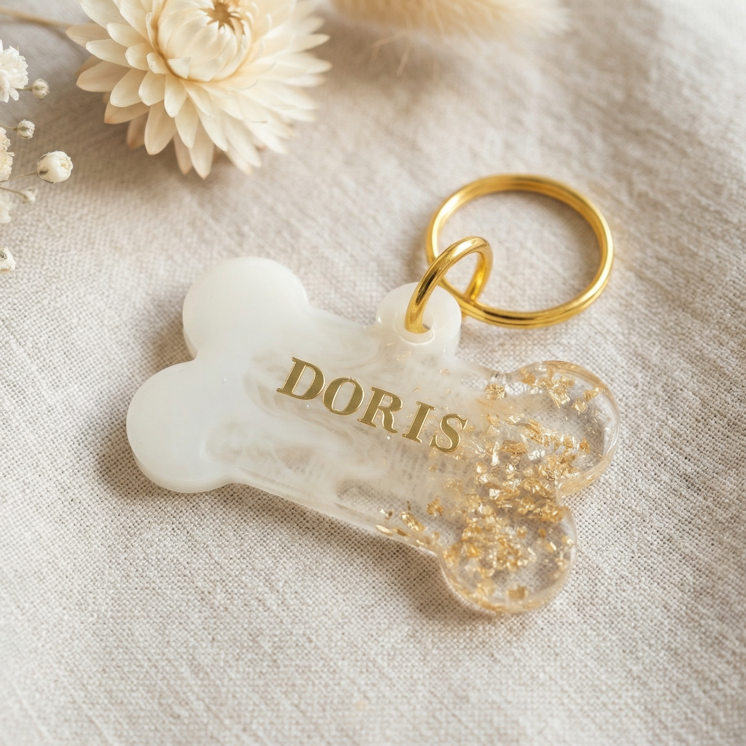 Dog ID Tag — Gold Flakes