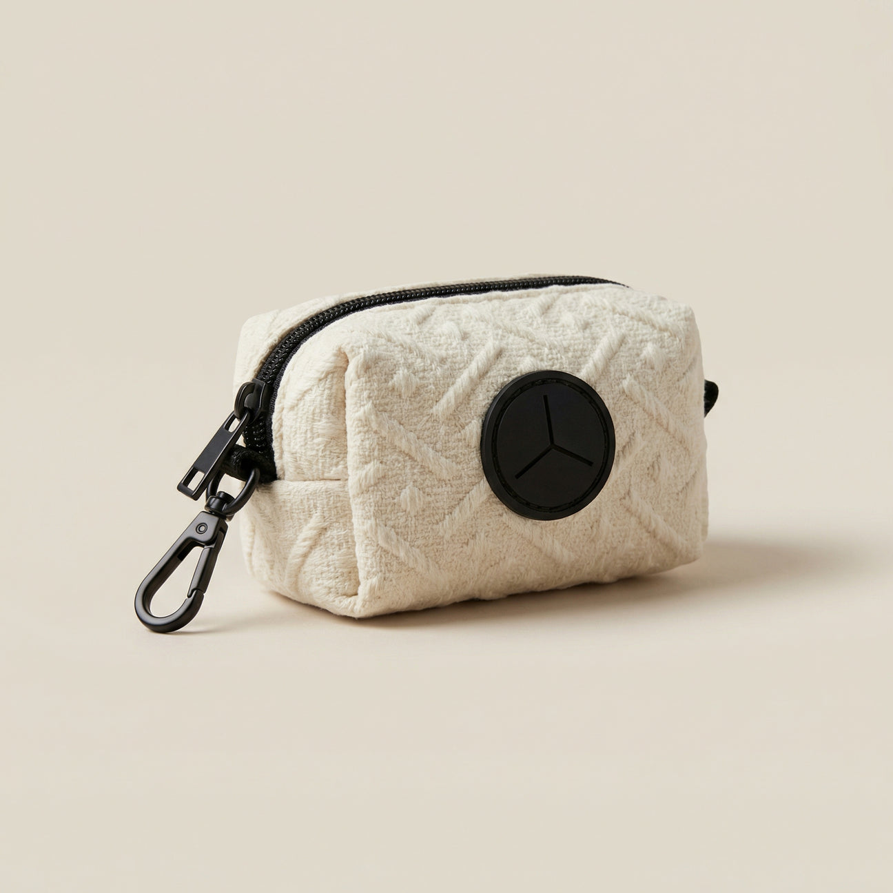 Dog Poop Bag Holder — Monaco (Cream/White)