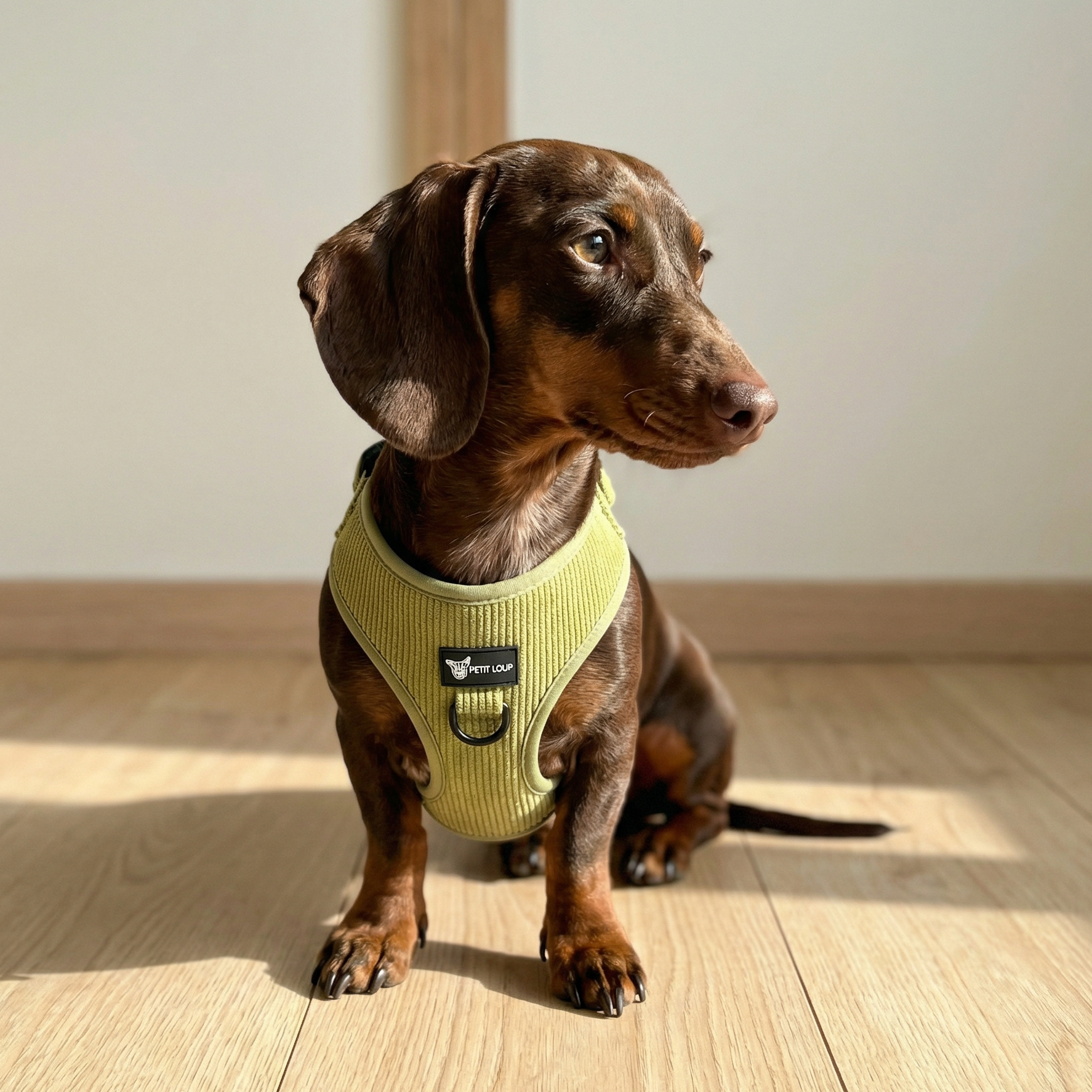 Dog Set — Pistachio (Collar, Leash, Harness & Poop Bag Holder, Corduroy)