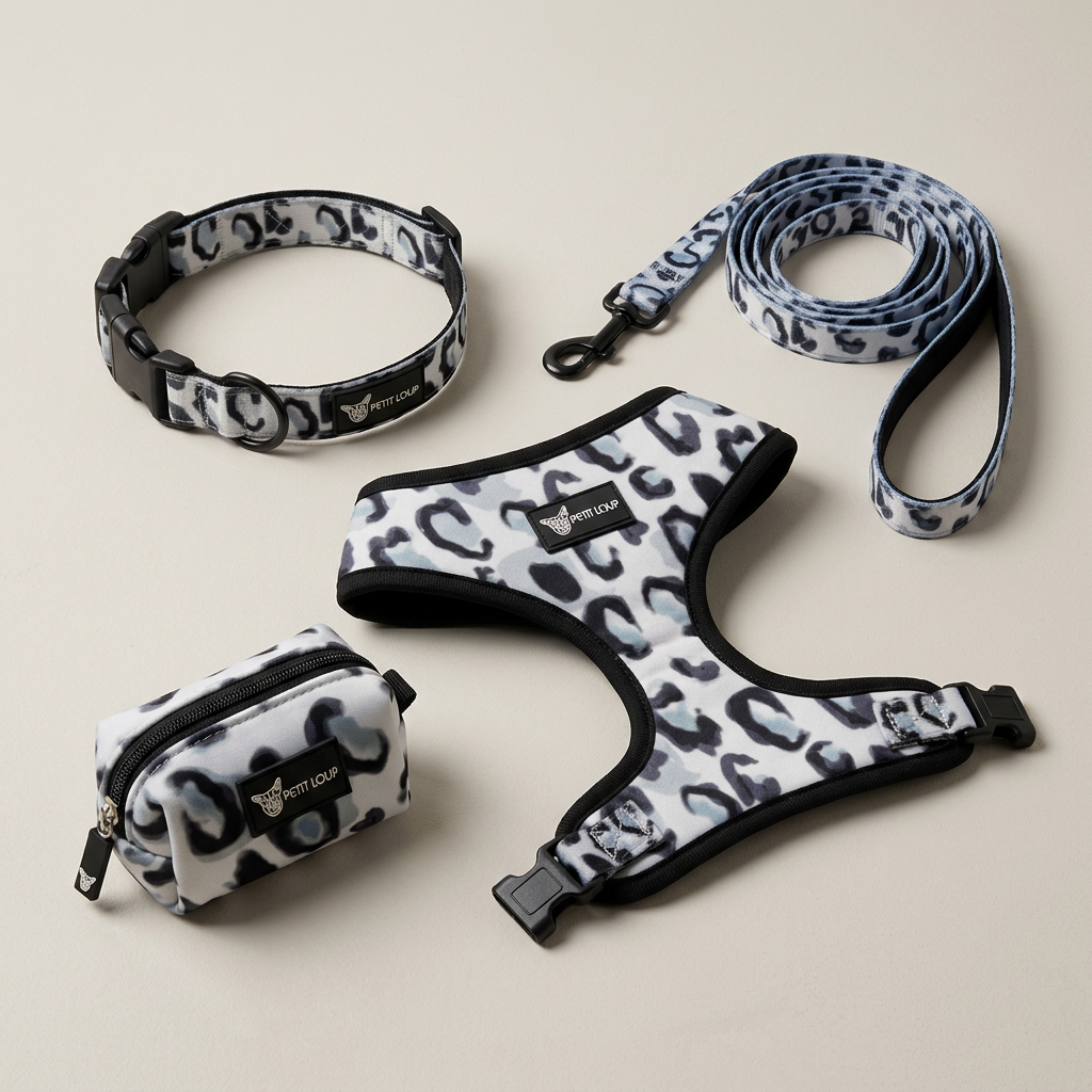 Dog Set — Wild Paws (Collar, Leash, Harness & Poop Bag Holder)