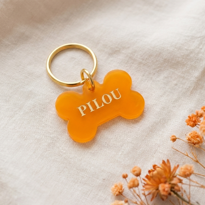Dog ID Tag — Aperol (Orange)